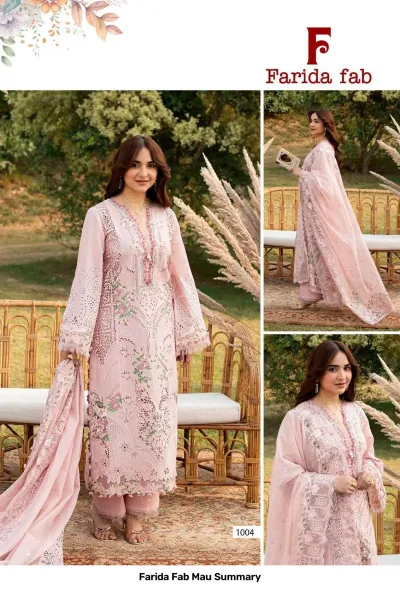 Farida Fab Mau Summary design 4 of 8 — Pure Cotton Karachi Cotton Dress Material with print by Farida, wholesale Surat