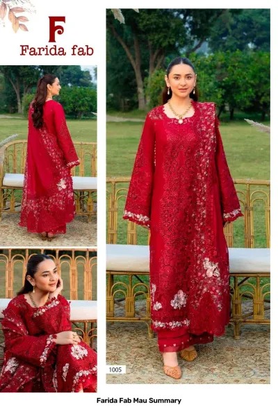Farida Fab Mau Summary design 6 of 8 — Pure Cotton Karachi Cotton Dress Material with print by Farida, wholesale Surat
