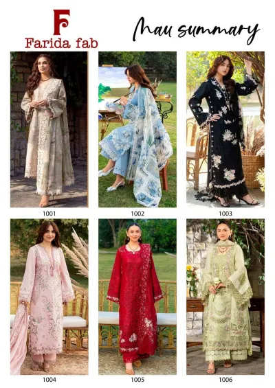 Farida Fab Mau Summary design 8 of 8 — Pure Cotton Karachi Cotton Dress Material with print by Farida, wholesale Surat