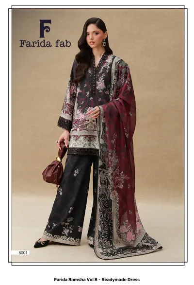 Farida Ramsha Vol 8 - Readymade Dress — Pure Cotton Printed, Pakistani Readymade Suits, Farida wholesale from Surat — view 2