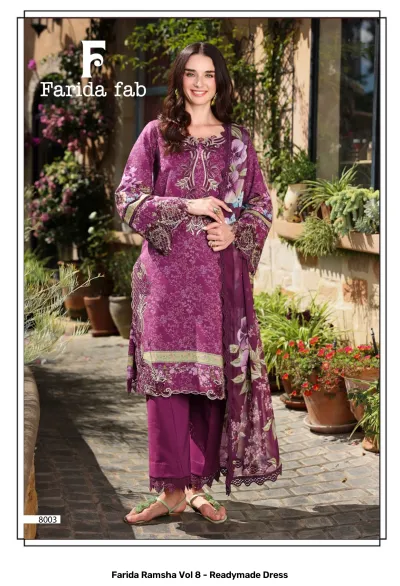 Farida Ramsha Vol 8 - Readymade Dress — Pure Cotton Printed, Pakistani Readymade Suits, Farida wholesale from Surat — view 4