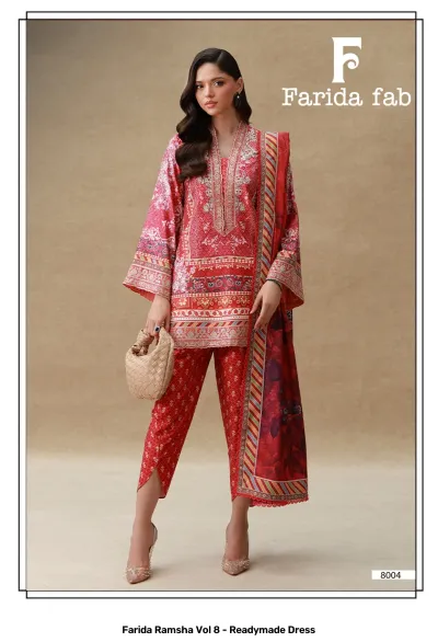 Farida Ramsha Vol 8 - Readymade Dress — Pure Cotton Printed, Pakistani Readymade Suits, Farida wholesale from Surat — view 5