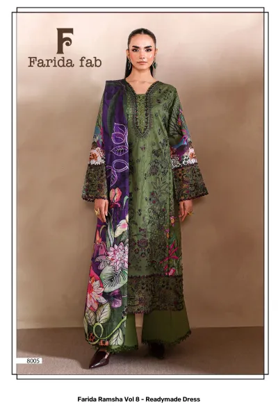 Farida Ramsha Vol 8 - Readymade Dress — Pure Cotton Printed, Pakistani Readymade Suits, Farida wholesale from Surat — view 6