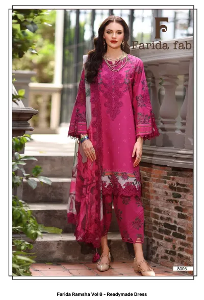 Farida Ramsha Vol 8 - Readymade Dress — Pure Cotton Printed, Pakistani Readymade Suits, Farida wholesale from Surat — view 7