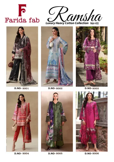 Farida Ramsha Vol 8 - Readymade Dress — Pure Cotton Printed, Pakistani Readymade Suits, Farida wholesale from Surat — view 8