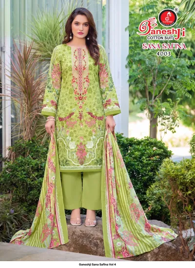 Ganeshji Sana Safina Vol 4 — Karachi Cotton Dress Material, Ganeshji Cotton Suit wholesale from Surat — view 3