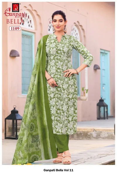 Ganpati Bella Vol 11 — Pure Cotton Printed, Readymade Suits, Ganpati Cotton Suit wholesale from Surat — view 10