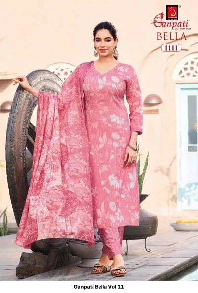 Ganpati Bella Vol 11 — Pure Cotton Printed, Readymade Suits, Ganpati Cotton Suit wholesale from Surat — view 12