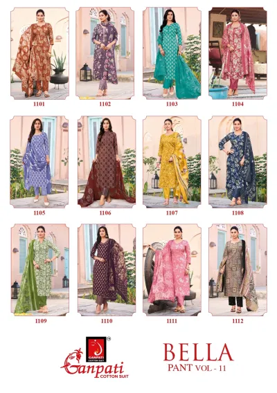 Ganpati Bella Vol 11 — Pure Cotton Printed, Readymade Suits, Ganpati Cotton Suit wholesale from Surat — view 14