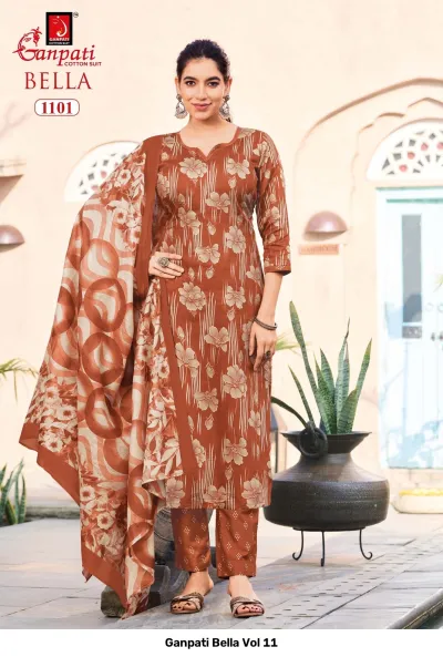 Ganpati Bella Vol 11 — Pure Cotton Printed, Readymade Suits, Ganpati Cotton Suit wholesale from Surat — view 2