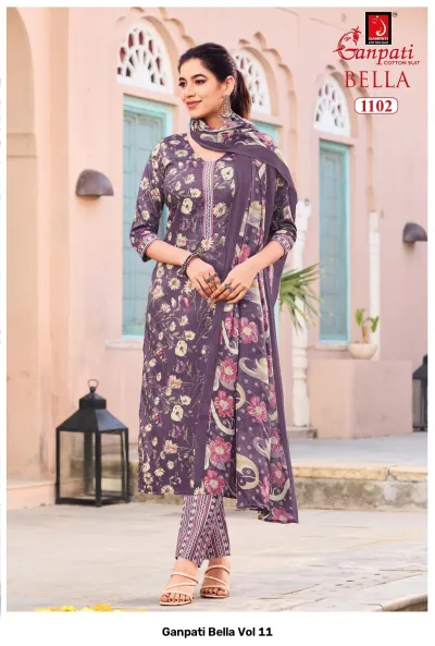 Ganpati Bella Vol 11 — Pure Cotton Printed, Readymade Suits, Ganpati Cotton Suit wholesale from Surat — view 3