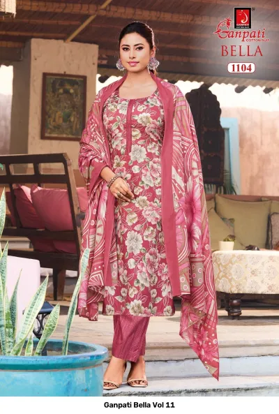 Ganpati Bella Vol 11 — Pure Cotton Printed, Readymade Suits, Ganpati Cotton Suit wholesale from Surat — view 5