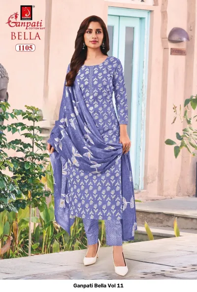 Ganpati Bella Vol 11 — Pure Cotton Printed, Readymade Suits, Ganpati Cotton Suit wholesale from Surat — view 6