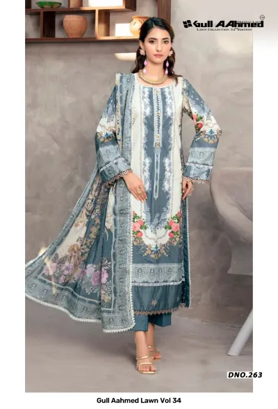Gull Aahmed Lawn Vol 34 — Karachi Pattern Dress, Gull wholesale from Surat — view 2