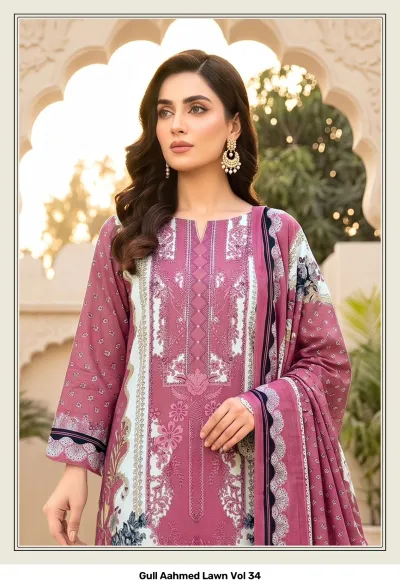 Gull Aahmed Lawn Vol 34 — Karachi Pattern Dress, Gull wholesale from Surat — view 5