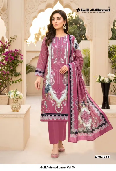 Gull Aahmed Lawn Vol 34 — Karachi Pattern Dress, Gull wholesale from Surat — view 6