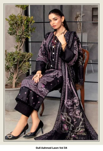 Gull Aahmed Lawn Vol 34 — Karachi Pattern Dress, Gull wholesale from Surat — view 7
