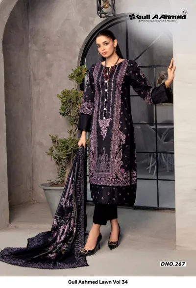Gull Aahmed Lawn Vol 34 — Karachi Pattern Dress, Gull wholesale from Surat — view 8