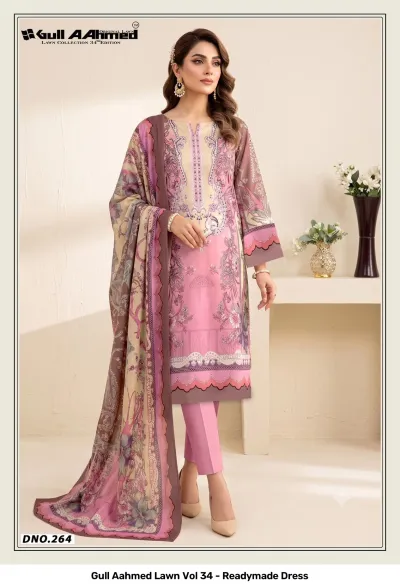 Gull Aahmed Lawn Vol 34 - Readymade Dress — Pure Lawn Cotton Printed, Pakistani Readymade Suits, Gull wholesale from Surat — view 3