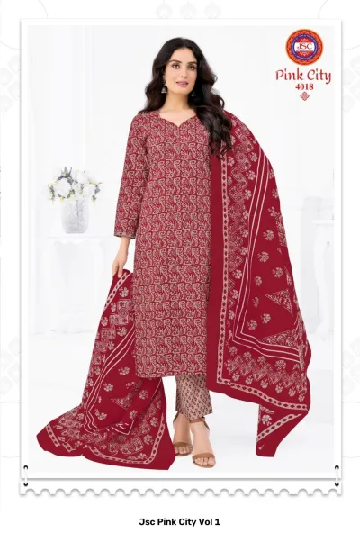 Jsc Pink City Vol 1 — Unstitched Dress Materials, Jsc wholesale from Surat — view 19