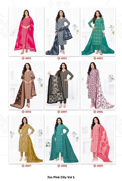 Jsc Pink City Vol 1 — Unstitched Dress Materials, Jsc wholesale from Surat — view 20