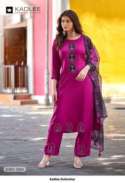 Kadlee Gulmohar — Pakistani Readymade Suits, Kadlee wholesale from Surat — view 5