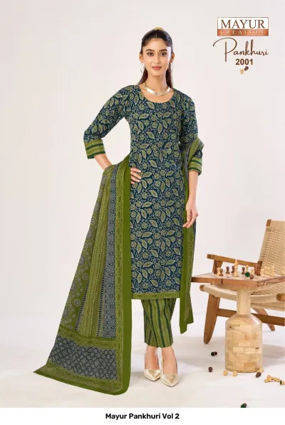 Mayur Pankhuri Vol 2 — Unstitched Dress Materials, Mayur Creation wholesale from Surat — view 7