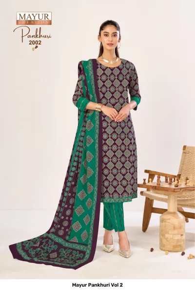 Mayur Pankhuri Vol 2 — Unstitched Dress Materials, Mayur Creation wholesale from Surat — view 9