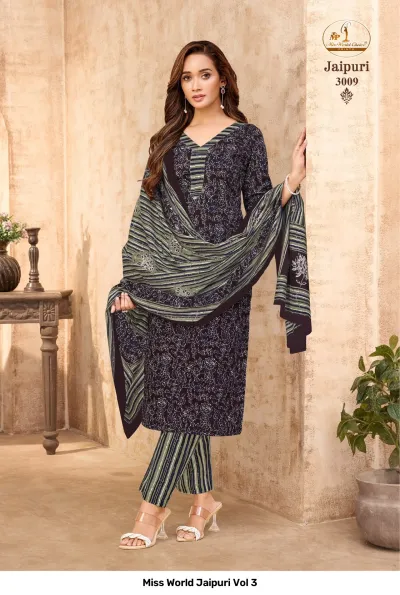 Miss World Jaipuri Vol 3 — Pure Cotton Printed, Readymade Suits, Miss World Choice wholesale from Surat — view 11