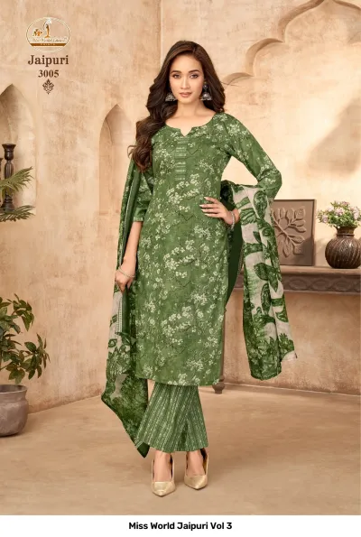 Miss World Jaipuri Vol 3 — Pure Cotton Printed, Readymade Suits, Miss World Choice wholesale from Surat — view 4