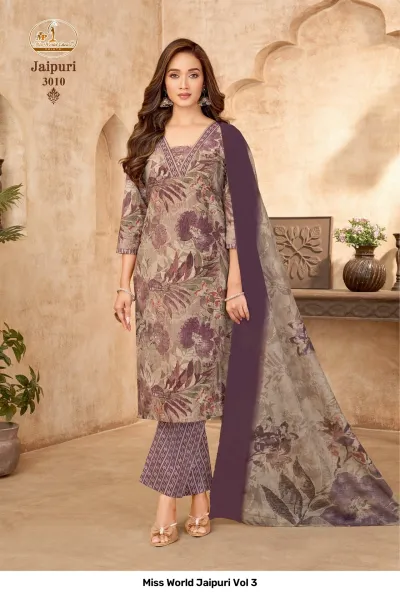 Miss World Jaipuri Vol 3 — Pure Cotton Printed, Readymade Suits, Miss World Choice wholesale from Surat — view 9