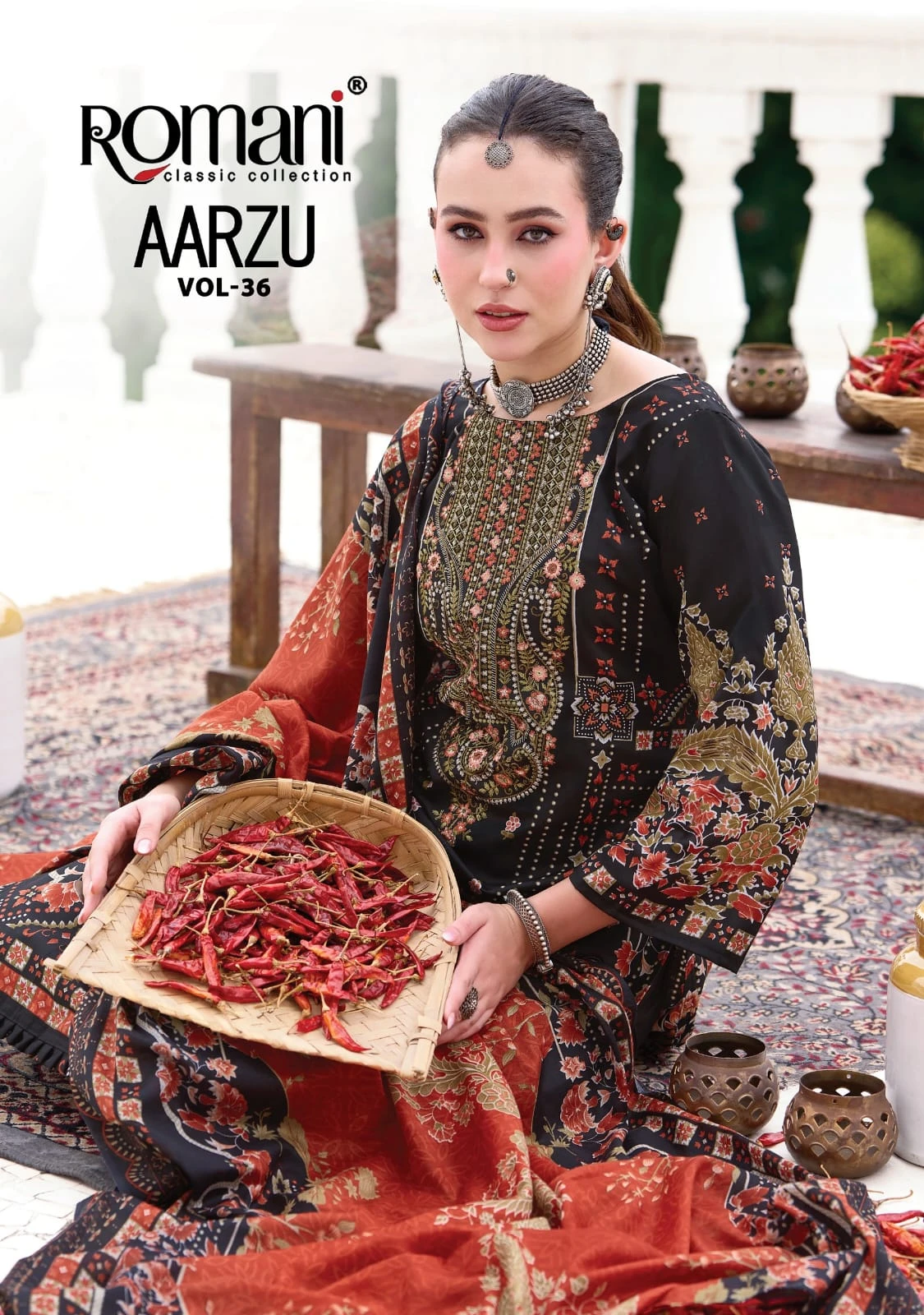 Romani Aarzu Vol 36 — Semi Stitched Suits, Romani wholesale from Surat — view 1