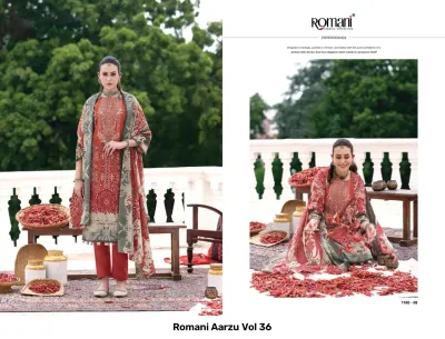 Romani Aarzu Vol 36 — Semi Stitched Suits, Romani wholesale from Surat — view 4