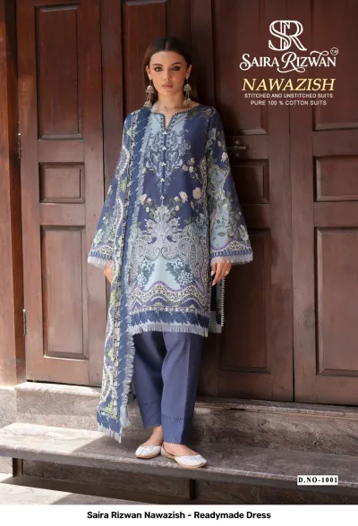 Saira Rizwan Nawazish - Readymade Dress — Pure Cotton Printed, Pakistani Readymade Suits, Saira wholesale from Surat — view 2