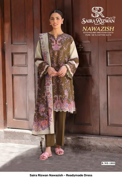 Saira Rizwan Nawazish - Readymade Dress — Pure Cotton Printed, Pakistani Readymade Suits, Saira wholesale from Surat — view 4
