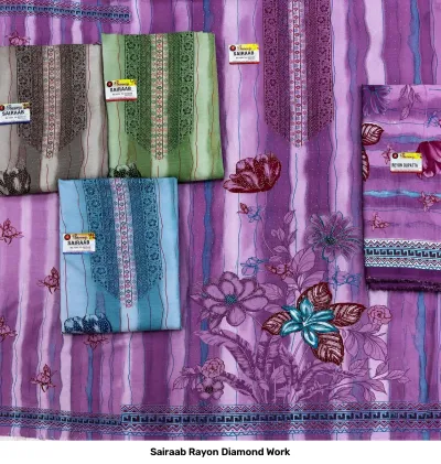 Sairaab Rayon Diamond Work — Rayon With Dimand, Unstitched Dress Materials, Sairaab wholesale from Surat — view 10