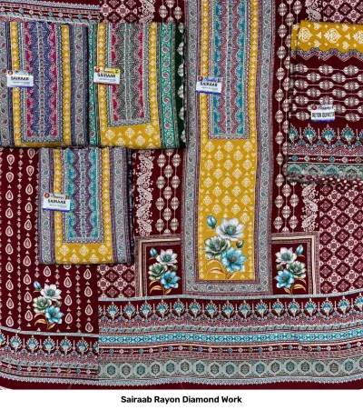 Sairaab Rayon Diamond Work — Rayon With Dimand, Unstitched Dress Materials, Sairaab wholesale from Surat — view 7