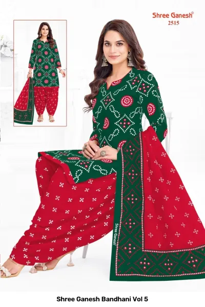 Shree Ganesh Bandhani Vol 5 — Pure Cotton Bandhani Printed, Readymade Suits, Shree Ganesh Print wholesale from Surat — view 16