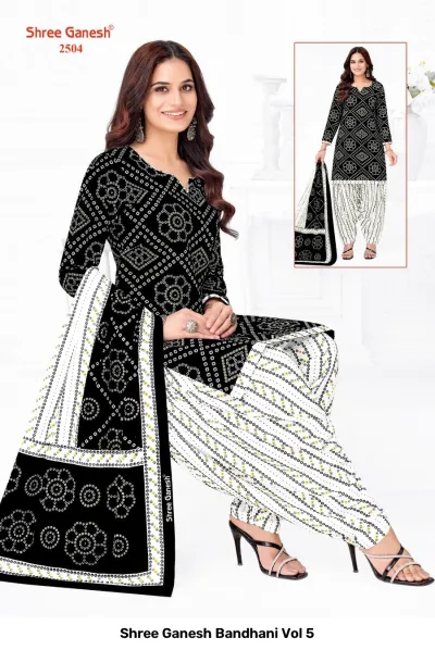 Shree Ganesh Bandhani Vol 5 — Pure Cotton Bandhani Printed, Readymade Suits, Shree Ganesh Print wholesale from Surat — view 8