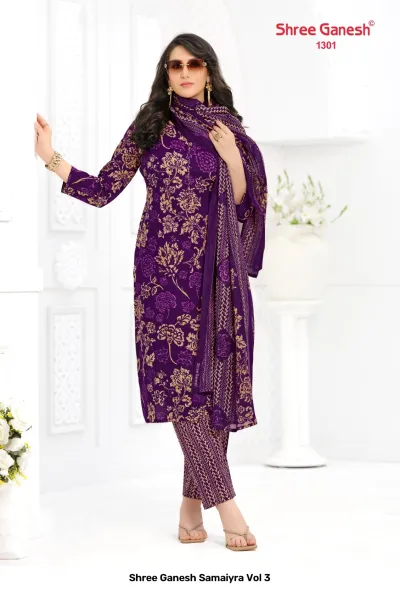Shree Ganesh Samaiyra Vol 3 — Unstitched Dress Materials, Shree Ganesh Print wholesale from Surat — view 2