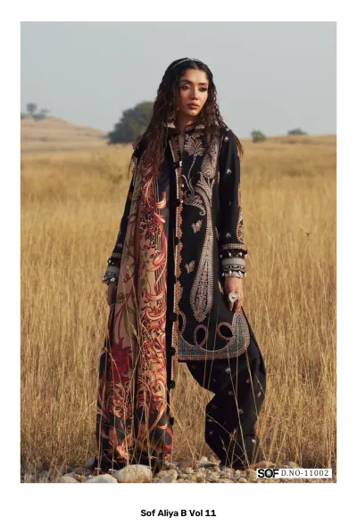 Sof Aliya B Vol 11 — Unstitched Dress Materials, Sof wholesale from Surat — view 3