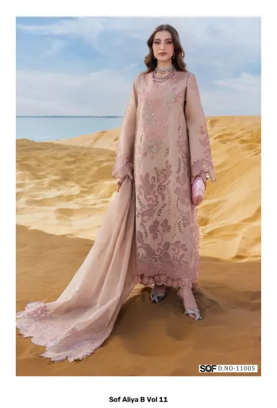 Sof Aliya B Vol 11 — Unstitched Dress Materials, Sof wholesale from Surat — view 6