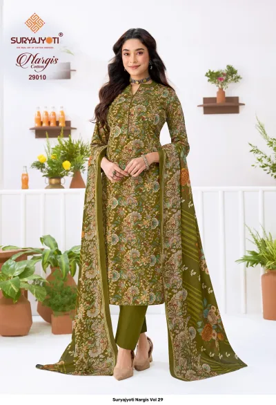 Suryajyoti Nargis Vol 29 — Karachi Cotton Dress Material, Suryajyoti wholesale from Surat — view 11