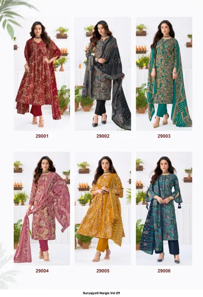 Suryajyoti Nargis Vol 29 — Karachi Cotton Dress Material, Suryajyoti wholesale from Surat — view 12