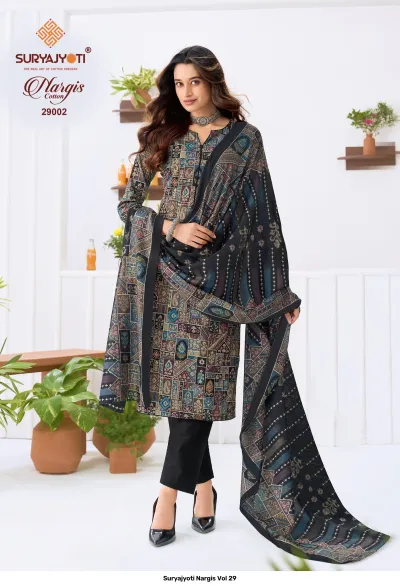 Suryajyoti Nargis Vol 29 — Karachi Cotton Dress Material, Suryajyoti wholesale from Surat — view 3