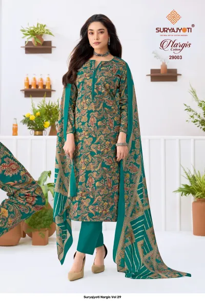 Suryajyoti Nargis Vol 29 — Karachi Cotton Dress Material, Suryajyoti wholesale from Surat — view 4