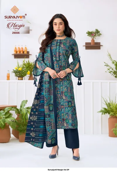 Suryajyoti Nargis Vol 29 — Karachi Cotton Dress Material, Suryajyoti wholesale from Surat — view 7