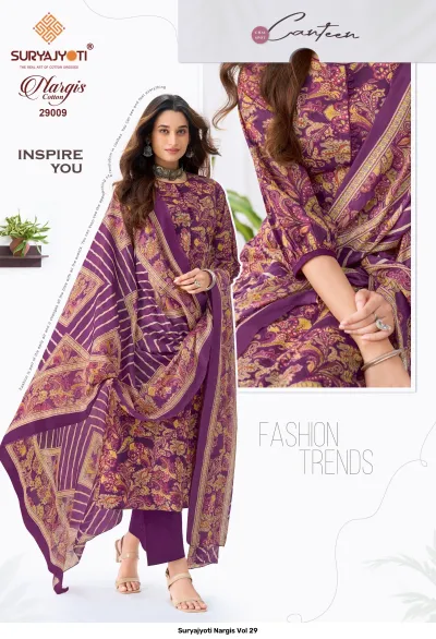 Suryajyoti Nargis Vol 29 — Karachi Cotton Dress Material, Suryajyoti wholesale from Surat — view 9