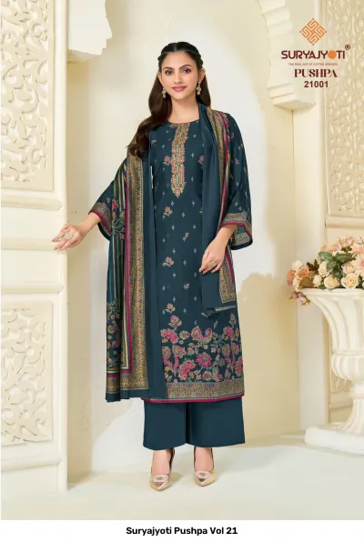 Suryajyoti Pushpa Vol 21 — Unstitched Dress Materials, Suryajyoti wholesale from Surat — view 2