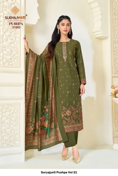 Suryajyoti Pushpa Vol 21 — Unstitched Dress Materials, Suryajyoti wholesale from Surat — view 4
